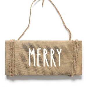 Deska z napisem MERRY
