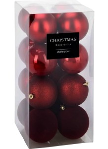 Bombka 8 cm 16 szt DARK RED