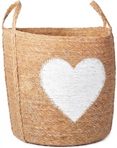 Kosz z białym sercem 37 cm