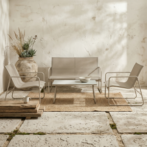 Zestaw mebli METAL beżowy