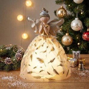 Anioł złoty LED 36 cm